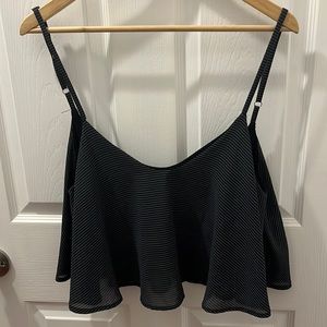 Grey and black stripped crop top